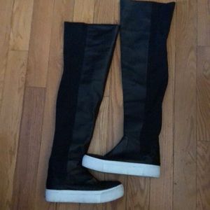 Dkny over the knee platform leather sneaker